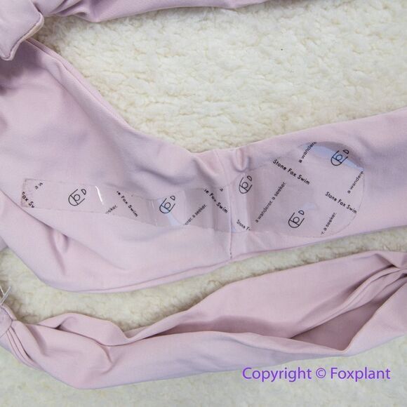 New! Set! Stone Fox Swim lele knotted bandeau top bijou bottoms, size M - Picture 8 of 11